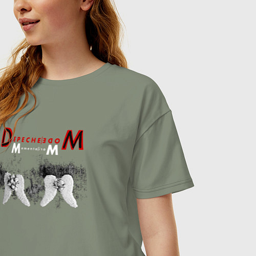 Женская футболка оверсайз Depeche Mode 2023 Memento Mori - Angels 07 / Авокадо – фото 3