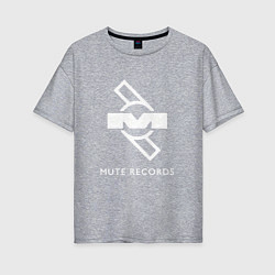 Футболка оверсайз женская Depeche Mode Mute Records Logo, цвет: меланж