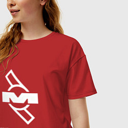 Футболка оверсайз женская Depeche Mode Mute Records Logo, цвет: красный — фото 2
