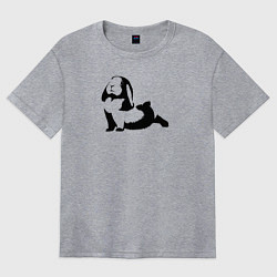 Футболка оверсайз женская Заяц йог, цвет: меланж