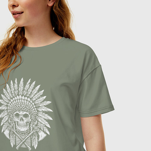 Женская футболка оверсайз Мёртвый индеец / Авокадо – фото 3