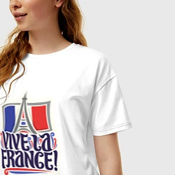 Футболка оверсайз женская Vive la France, цвет: белый — фото 2