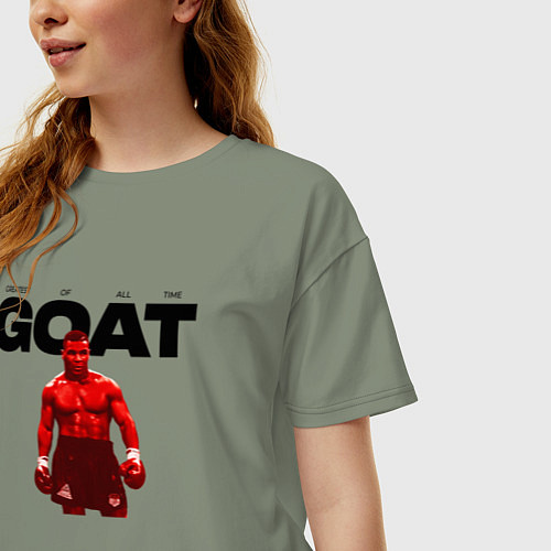 Женская футболка оверсайз GOAT - Mike Tyson / Авокадо – фото 3