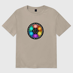 Футболка оверсайз женская Бакуган стихии, цвет: миндальный