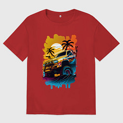 Женская футболка оверсайз Монстр трак