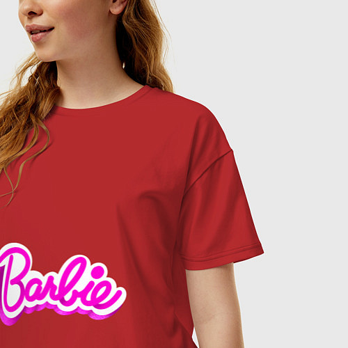 Женская футболка оверсайз Барби кукла / Красный – фото 3