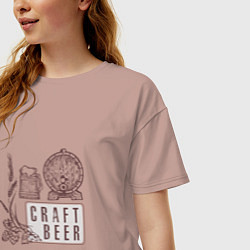 Футболка оверсайз женская Craft beer, цвет: пыльно-розовый — фото 2