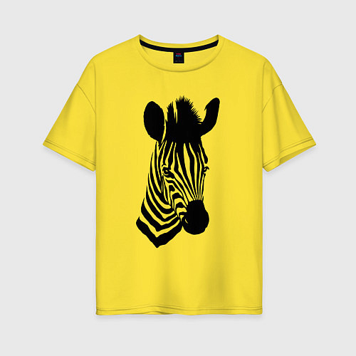 Женская футболка оверсайз Зебра анфас / Желтый – фото 1