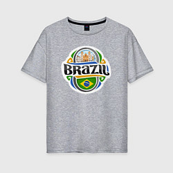Футболка оверсайз женская Brazil adventure, цвет: меланж