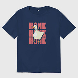 Женская футболка оверсайз Гусь с ножом - Untitled Goose Game