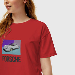 Футболка оверсайз женская White Porsche, цвет: красный — фото 2