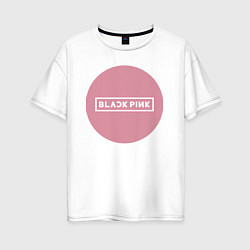 Женская футболка оверсайз Black pink - emblem - group