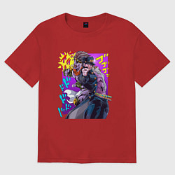 Футболка оверсайз женская Джотаро - Jojo, цвет: красный