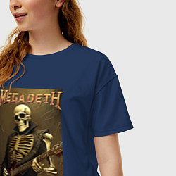 Футболка оверсайз женская Megadeth - skeleton - heavy metal, цвет: тёмно-синий — фото 2