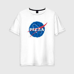 Футболка оверсайз женская Pizza x NASA, цвет: белый