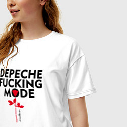 Футболка оверсайз женская Depeche Mode - Rose mode white, цвет: белый — фото 2