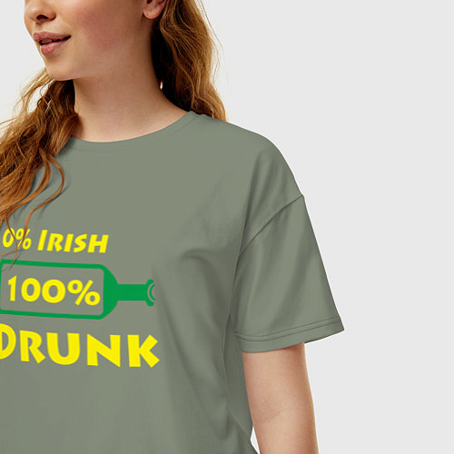 Женская футболка оверсайз 100 drunk / Авокадо – фото 3