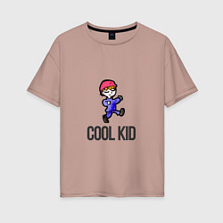 Футболка оверсайз женская Cool kid, цвет: пыльно-розовый