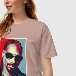Футболка оверсайз женская Snoop, цвет: пыльно-розовый — фото 2
