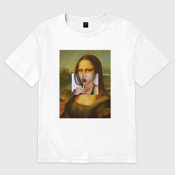 Футболка оверсайз женская Лиза с чупа чупсом, цвет: белый