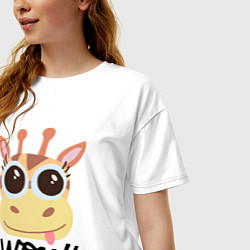 Футболка оверсайз женская Wow giraffe, цвет: белый — фото 2
