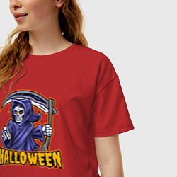 Футболка оверсайз женская Halloween dead, цвет: красный — фото 2
