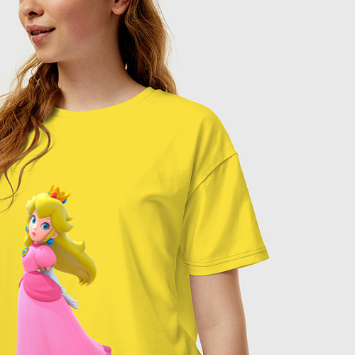 Женская футболка оверсайз Принцесса Пич / Желтый – фото 3