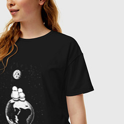Футболка оверсайз женская Earth love, цвет: черный — фото 2