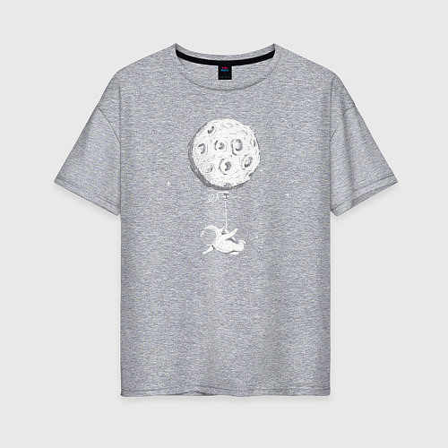 Женская футболка оверсайз Лунный шарик / Меланж – фото 1