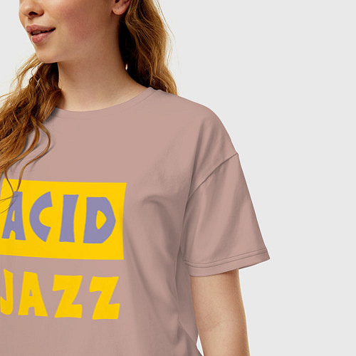 Женская футболка оверсайз Acid jazz / Пыльно-розовый – фото 3