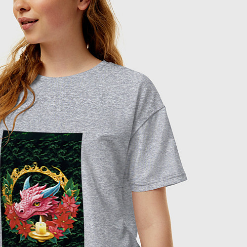 Женская футболка оверсайз Drakon / Меланж – фото 3