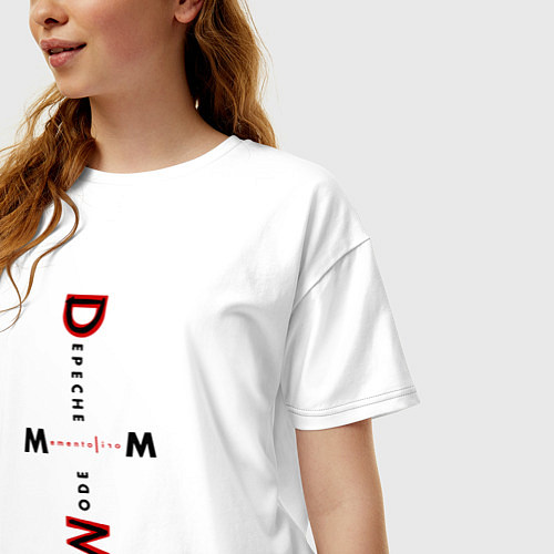 Женская футболка оверсайз Depeche Mode - Memento Mori Logo / Белый – фото 3
