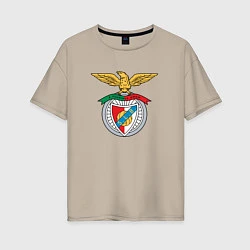 Футболка оверсайз женская Benfica club, цвет: миндальный