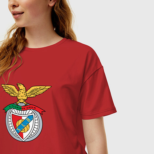 Женская футболка оверсайз Benfica club / Красный – фото 3