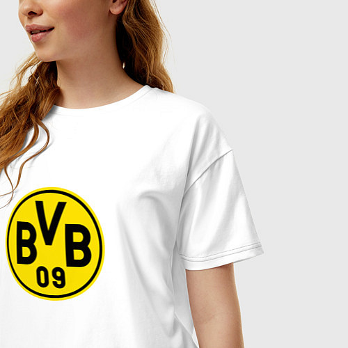 Женская футболка оверсайз Borussia fc sport / Белый – фото 3