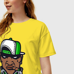 Футболка оверсайз женская Hip hop man, цвет: желтый — фото 2