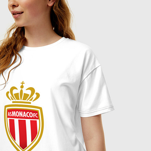 Женская футболка оверсайз Monaco fc sport / Белый – фото 3