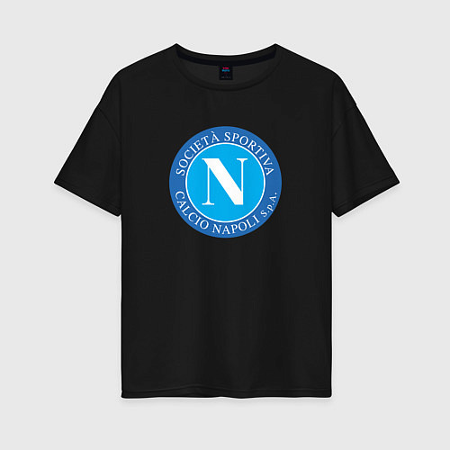 Женская футболка оверсайз Napoli fc sport / Черный – фото 1