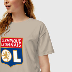 Футболка оверсайз женская Olympique lyonnais fc, цвет: миндальный — фото 2