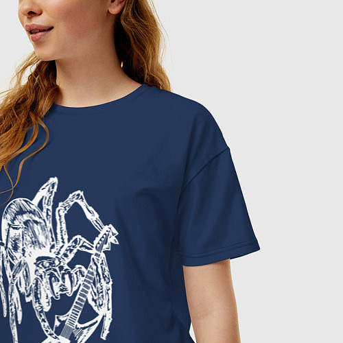 Женская футболка оверсайз Spider rock / Тёмно-синий – фото 3
