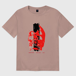 Футболка оверсайз женская Depeche Mode - Memento Mori tour skull, цвет: пыльно-розовый