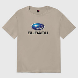 Футболка оверсайз женская Subaru sport auto, цвет: миндальный