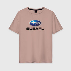 Футболка оверсайз женская Subaru sport auto, цвет: пыльно-розовый