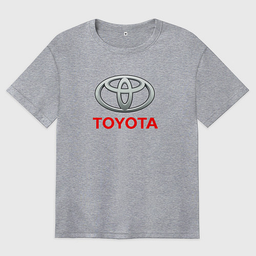 Женская футболка оверсайз Toyota sport auto brend / Меланж – фото 1