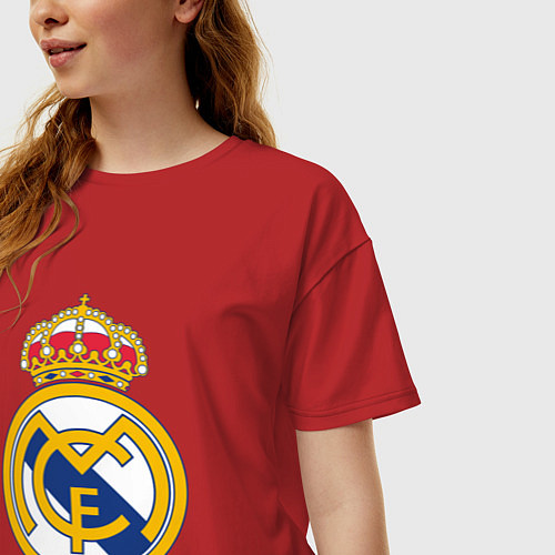 Женская футболка оверсайз Real madrid fc sport / Красный – фото 3