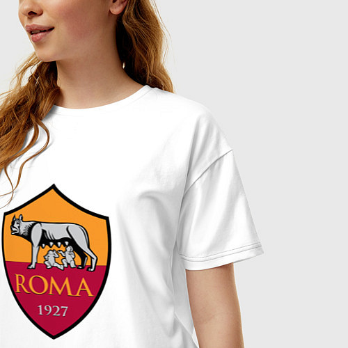 Женская футболка оверсайз Roma sport fc / Белый – фото 3