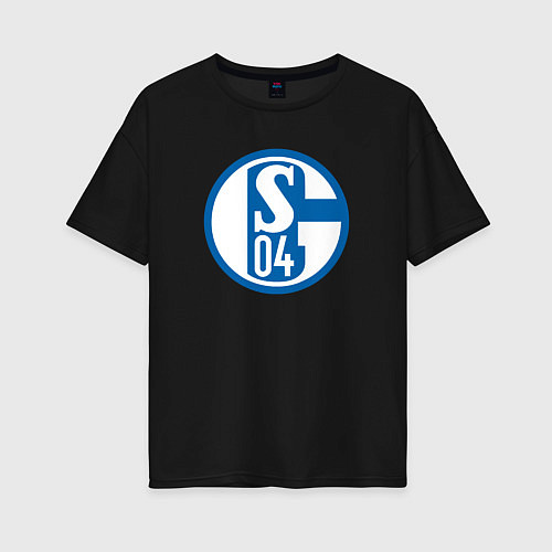 Женская футболка оверсайз Schalke 04 fc club / Черный – фото 1