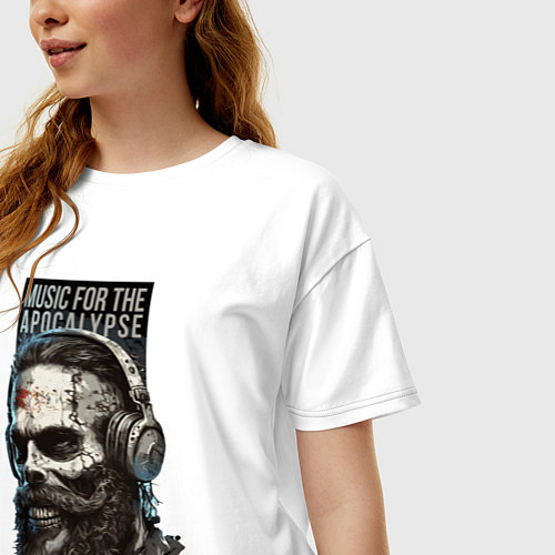 Женская футболка оверсайз Музыка для апокалипсиса / Белый – фото 3