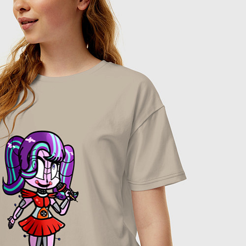 Женская футболка оверсайз Цирковая Малышка выступает / Миндальный – фото 3