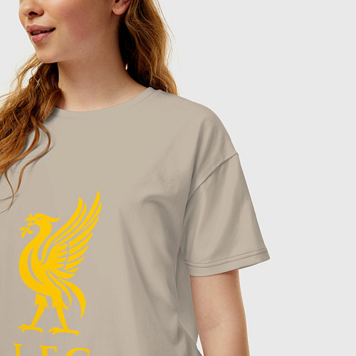 Женская футболка оверсайз Liverpool sport fc / Миндальный – фото 3